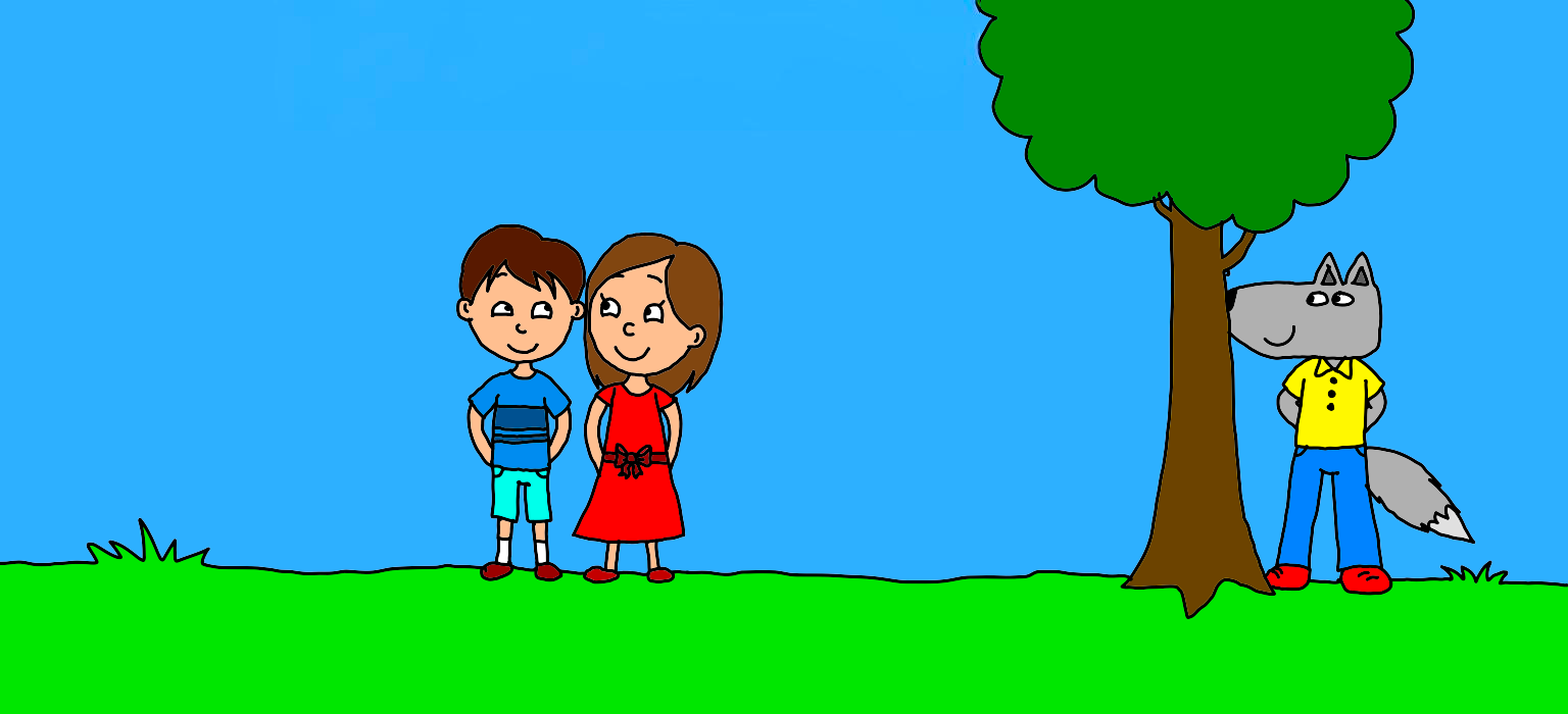 Couple and Wolf